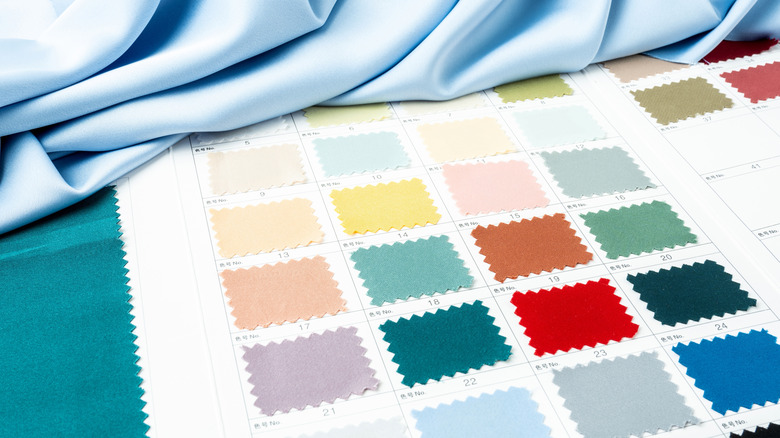 Acetate fabric sample color card