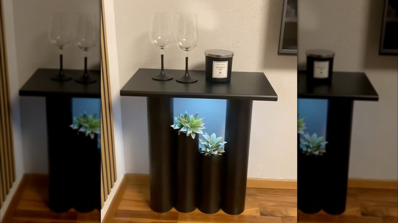 DIY decorative table with round legs