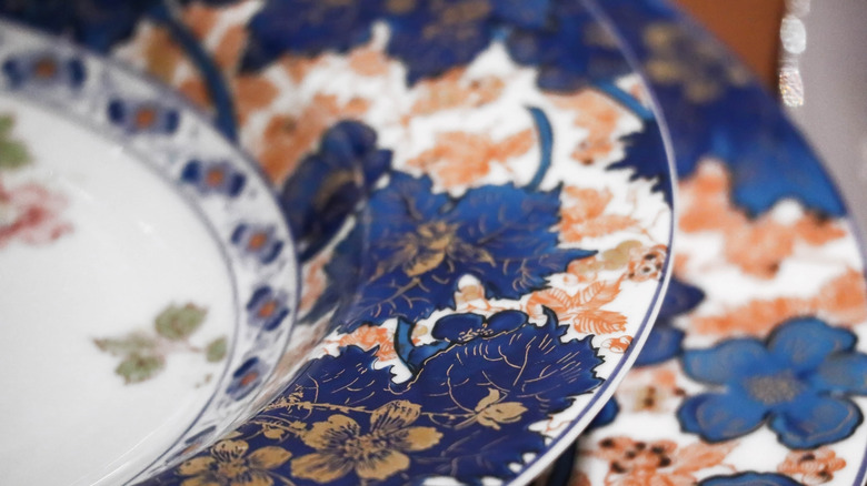 Blue and gold Haviland plates