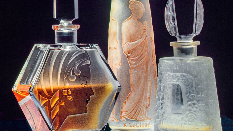 Vintage Lalique glass perfume bottles