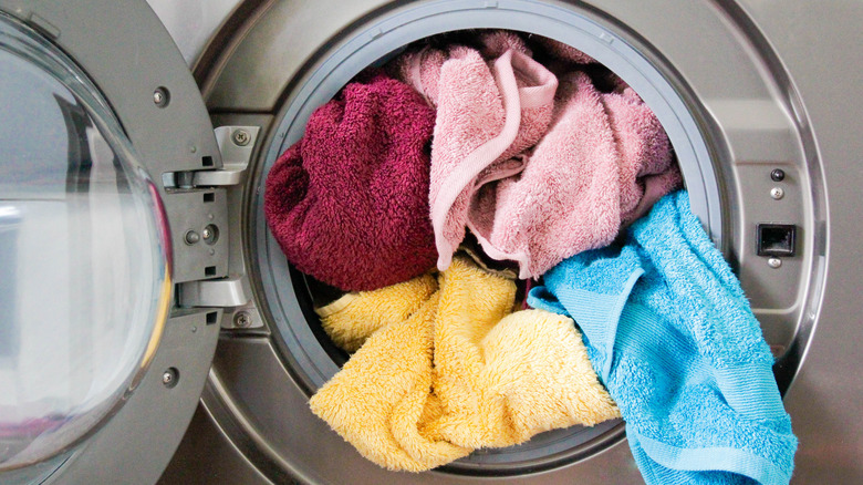 Towels in a clothes dryer