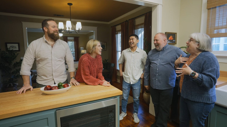 Erin Napier in kitchen with butcher block countertops