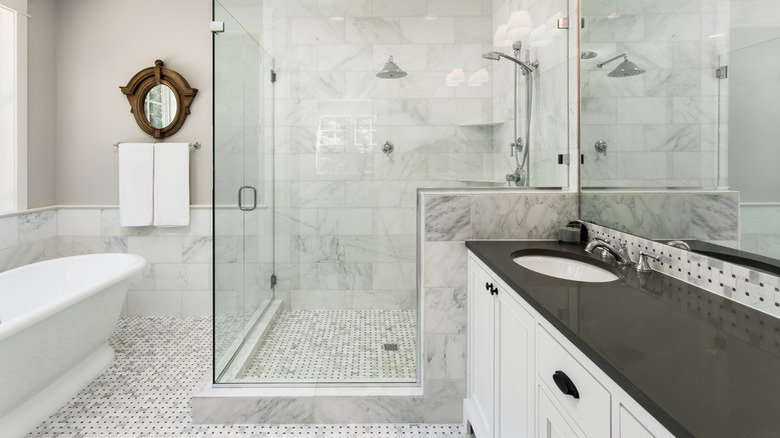 Master bathroom in new luxury home