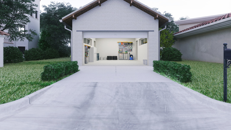 An ultra-basic concrete driveway