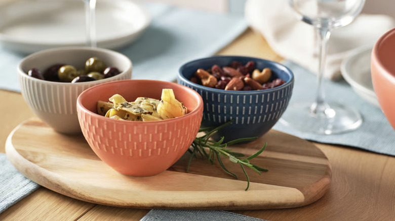 Colorful set of small KEJSERLIG serving bowls from IKEA
