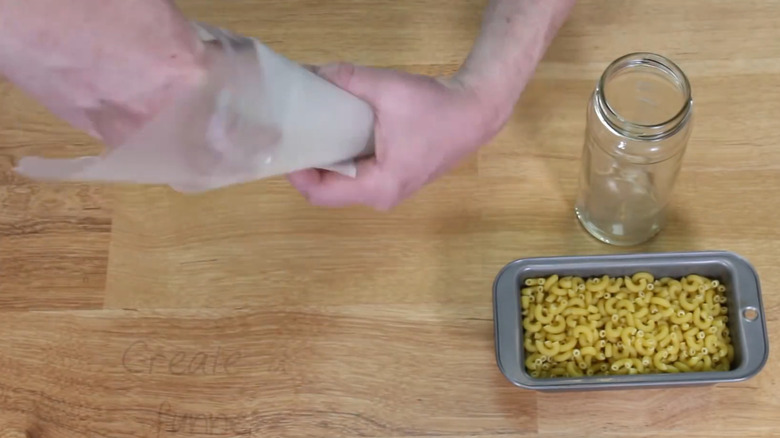 Making a funnel of wax paper