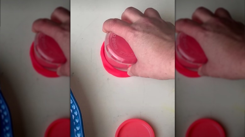 Using a detergent cap as a cookie cutter