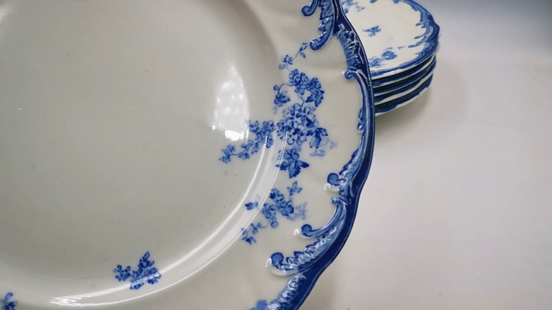 Blue and white Ridgway plates