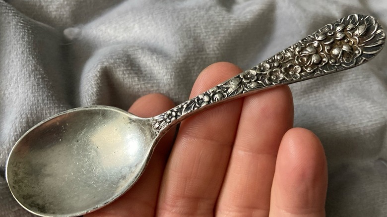 Stieff Rose patterned baby spoon