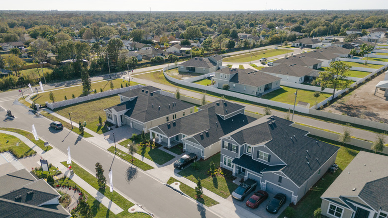 Aerial view of new home community