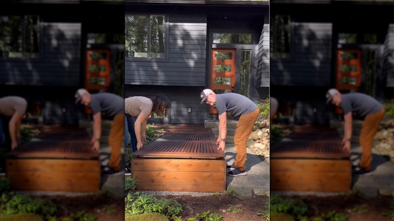 Putting tops on the deck/benchtop covering septic tank access ports