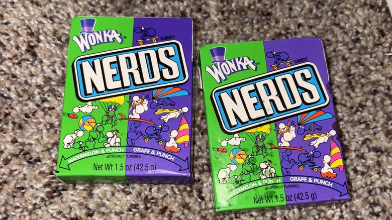 Two vintage Willy Wonka Nerds boxes